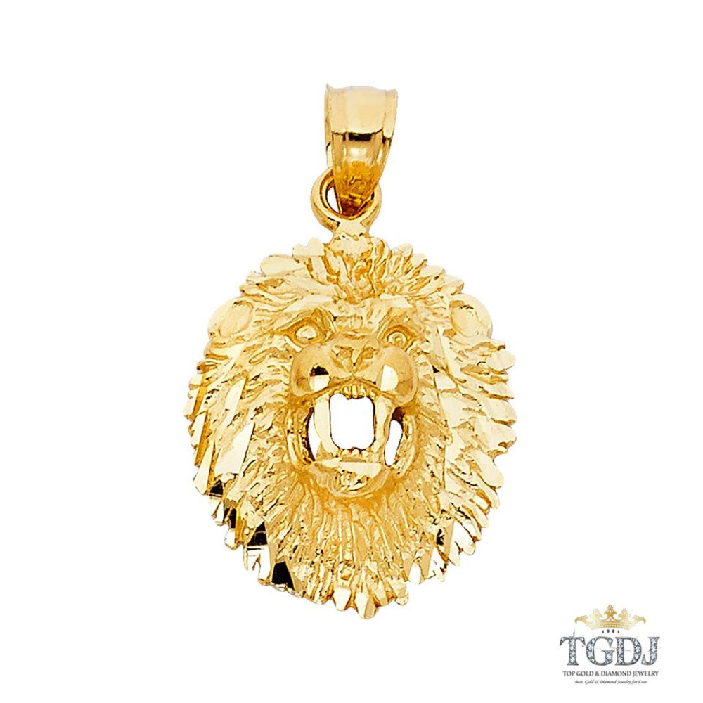 14K Yellow Gold Lion Pendant
